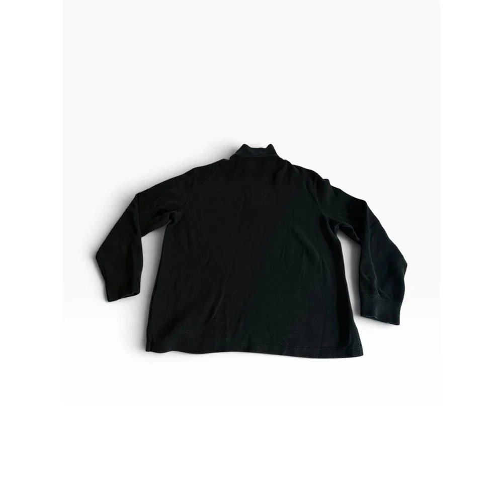Polo Ralph Lauren Quarter Zip Mens L Black Red Pony Cotton Pullover